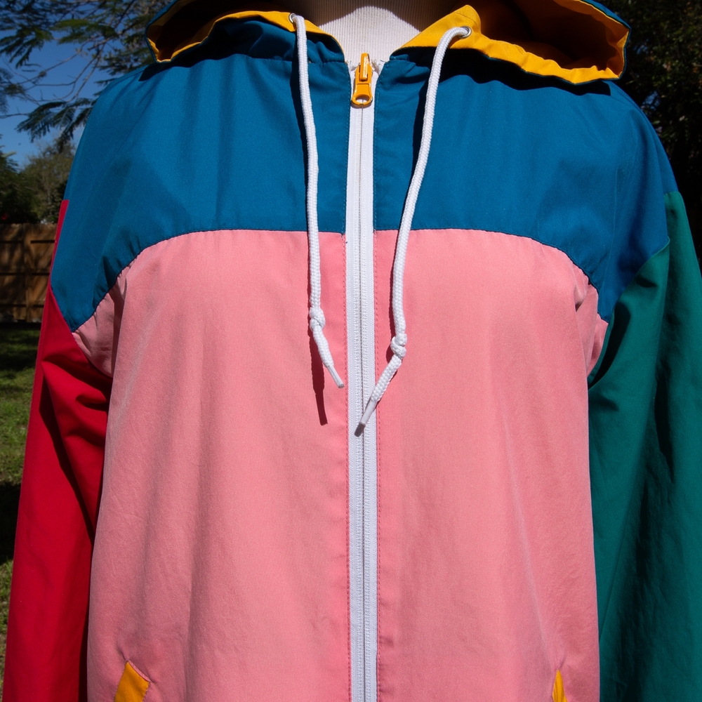 VGC VANS Colorful Zipper Hooded Windbreaker Jacket, Medium - Picture 6 of 9